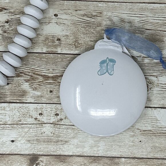 Baby's 1st Christmas Blue White Metal Christmas Ornament - Picture 3 of 3